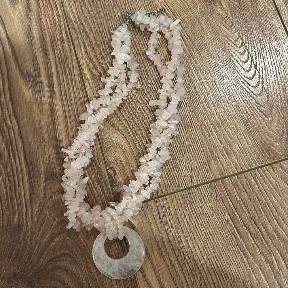 Elegant Pink Stone Necklace